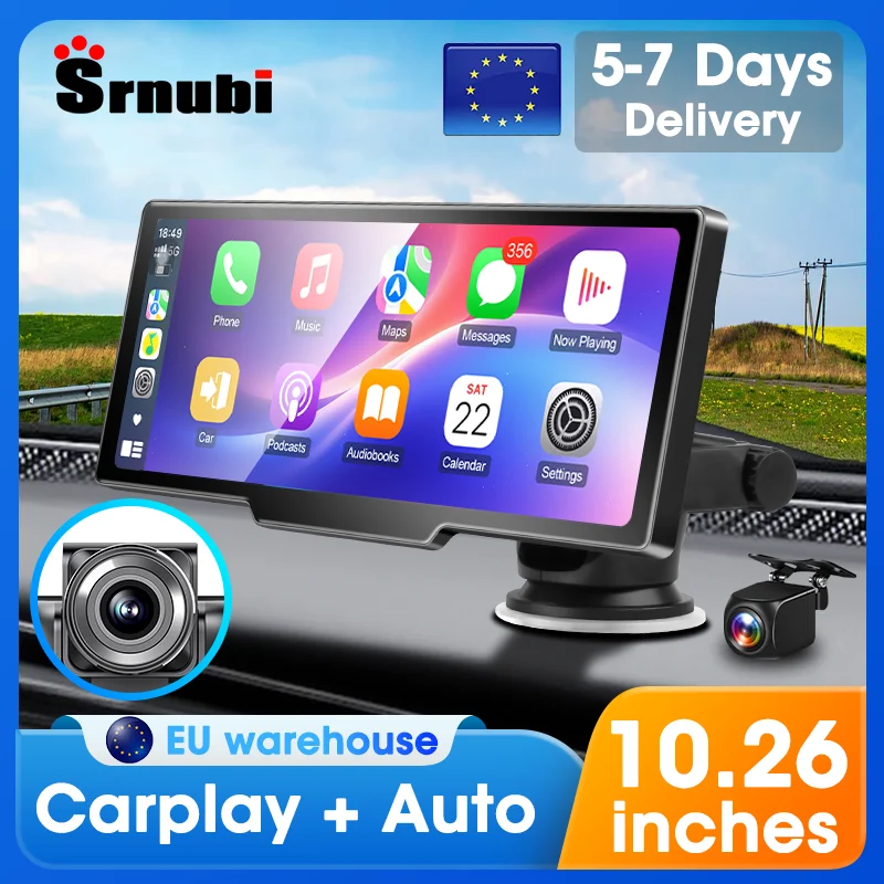 Srnubi 10.26 "moniteur Carplay de voiture Android Auto 4K Dashcam lecteur multimédia caméra de recul Navigation tableau de bord enregistrement vidéo 1 Srnubi 10.26 "moniteur Carplay de voiture Android Auto 4K Dashcam lecteur multimédia caméra de recul Navigation tableau de bord enregistrement vidéo 1