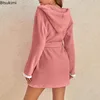 104656-9e43dd.jpg Robe d'hiver décontractée en peluche pour femmes, couleur unie assortie, Double poche, chemise de nuit à bretelles, peignoir pelucheux, manteaux, vêtements de maison pour dames