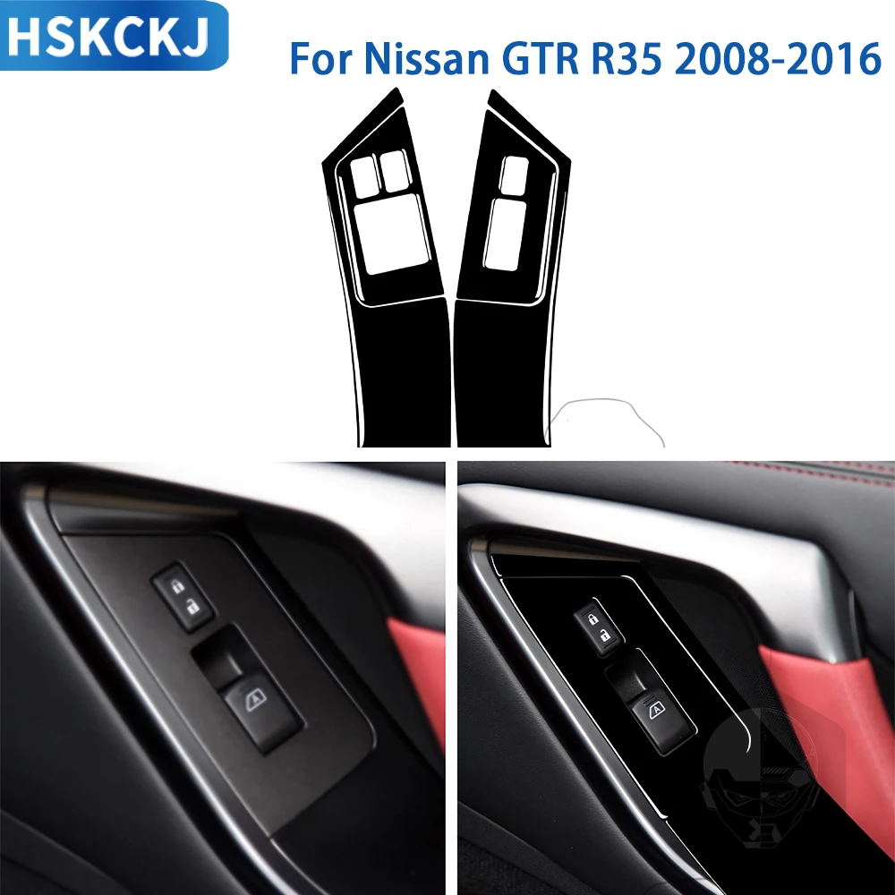 

Аксессуары для Nissan GTR R35 2008-2016, автомобильная внутренняя подъемная панель, демистер, отделочная наклейка, глянцевый черный пластик