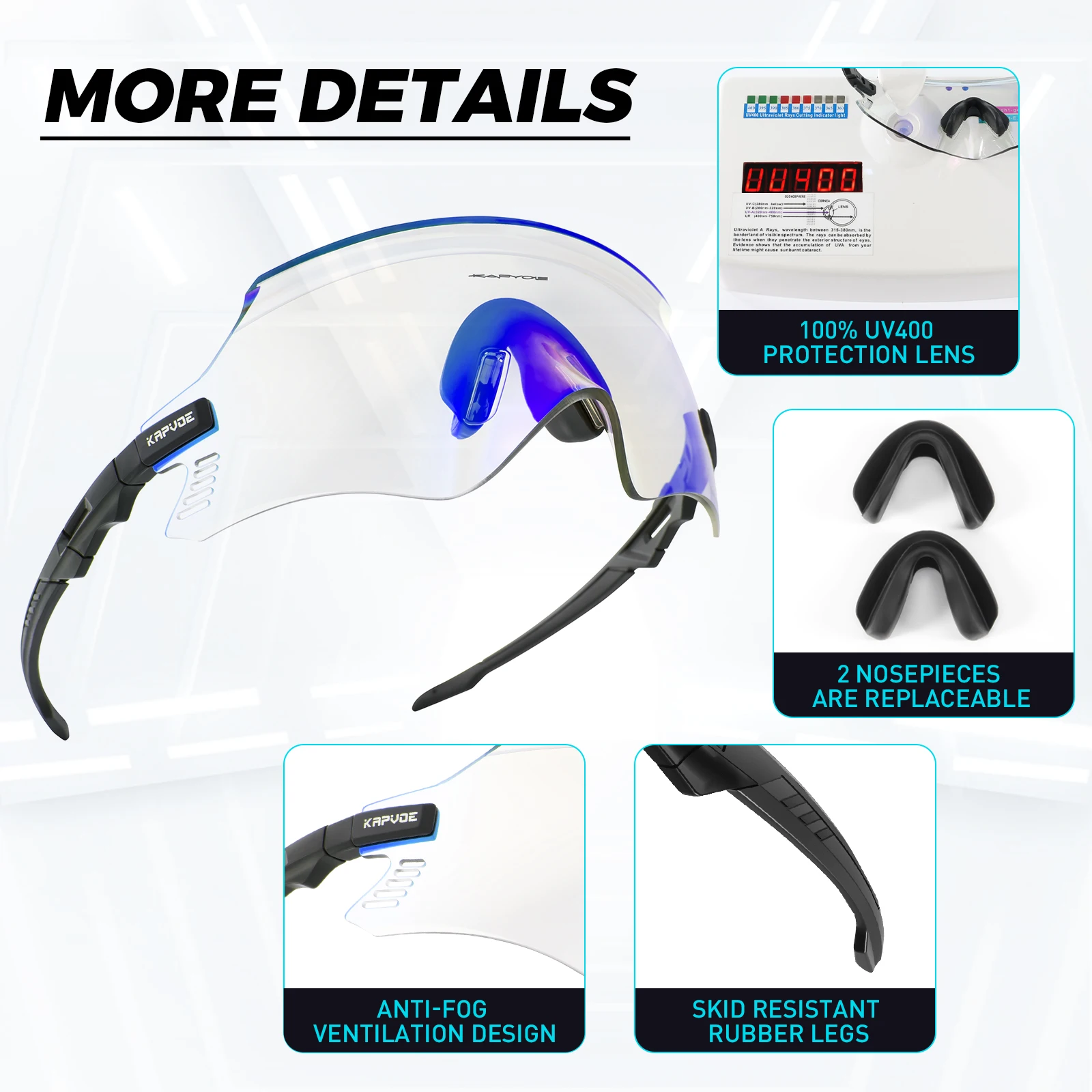 Kapvoe Photochromic Ŭ ۶ UV400 Ŭ Ȱ ߿  Ȱ   Ȱ MTB   