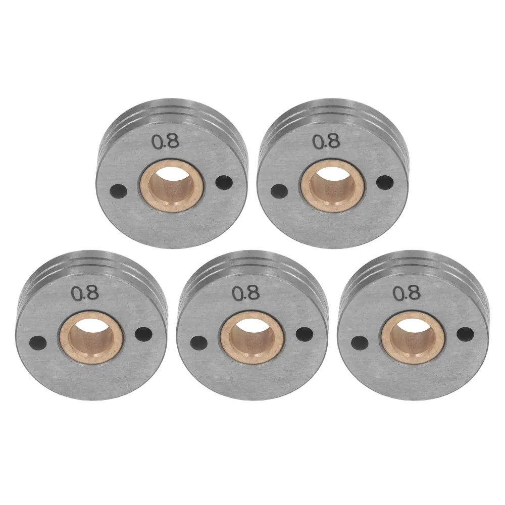 5PCS 스틸 베어링 와이어 피더 휠 0.8-1.0mm 그루브 더블 드라이브 용접 와이어 가이드 롤러(BINZEl 15AK 24KD 36KD용)