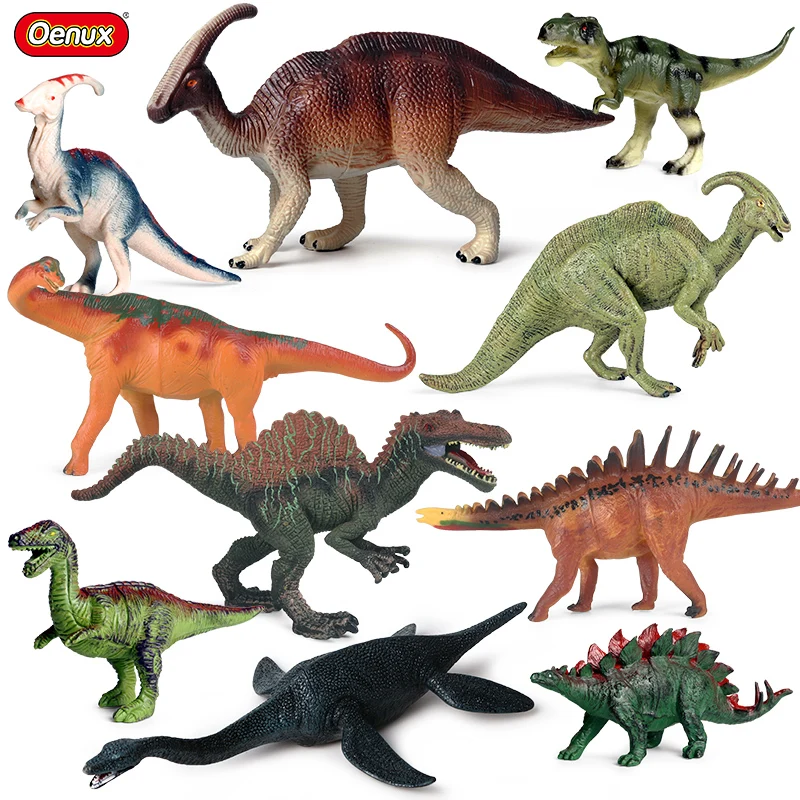 Oenux Simulazione Jurassic Dinosaur Figurine Giocattolo Tyrannosaurus Brachiosaurus Plesiosaur Modello Pvc Action Figures Ragazzo Regalo Per Bambini