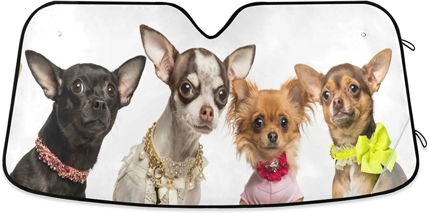 

Sun Shade for Car Windshield Funny Dogs Foldable Sun Shield Sun Heat and UV Protection Automotive Interior Sun Protection