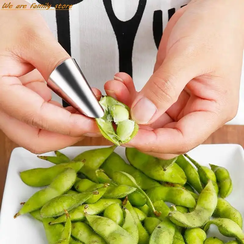 2pcs Stainless Steel Kitchen Cutting Protection Tools Finger Protectors Peanut Sheller Vegetable Nuts Peeling Finger Guard
