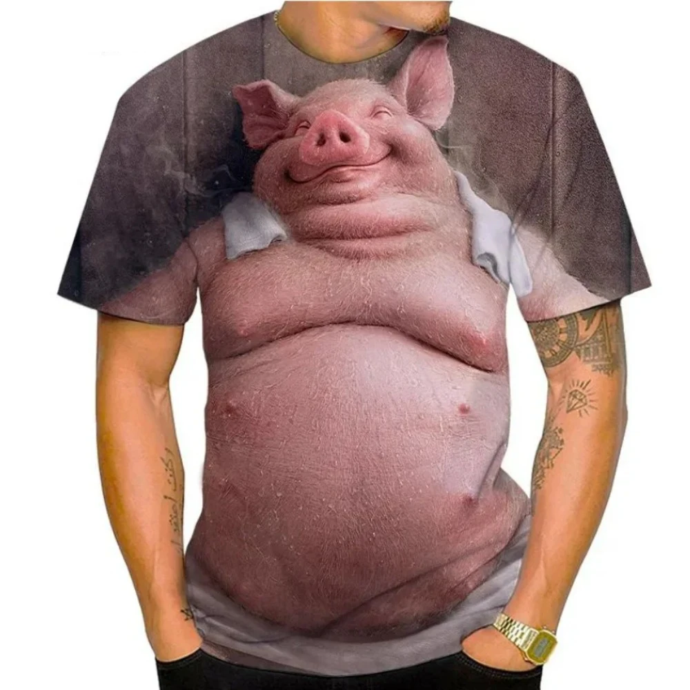 

2024 Boys Hot Selling Interesting Fashion T-Shirt Men Women 3D Printed Summer Casual Short Sleeve Street Trend Personality Top