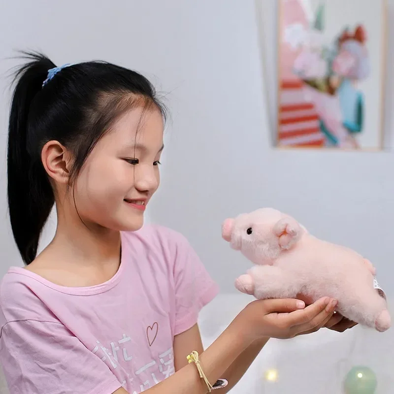 귀여운 실물 같은 돼지 플러시 장난감 부드러운 동물 시뮬레이션 돼지 인형 소녀를위한 장난감 소년 생일 선물