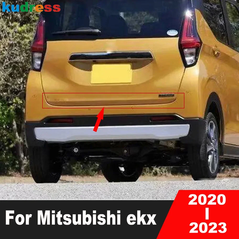 

For Mitsubishi EKX 2020 2021 2022 2023 Chrome Rear Trunk Lid Cover Trim Tailgate Molding Garnish Strip Car Exterior Accessories