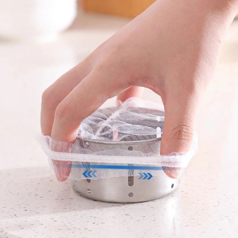 100 Pezzi/Confezione Filtro Monouso per Lavello, Rete per Scarico Cucina, Sacchetto Filtro Rifiuti, Filtro per Lavello, Rete Anti-intasamento per Scarico Bagno - Image 5