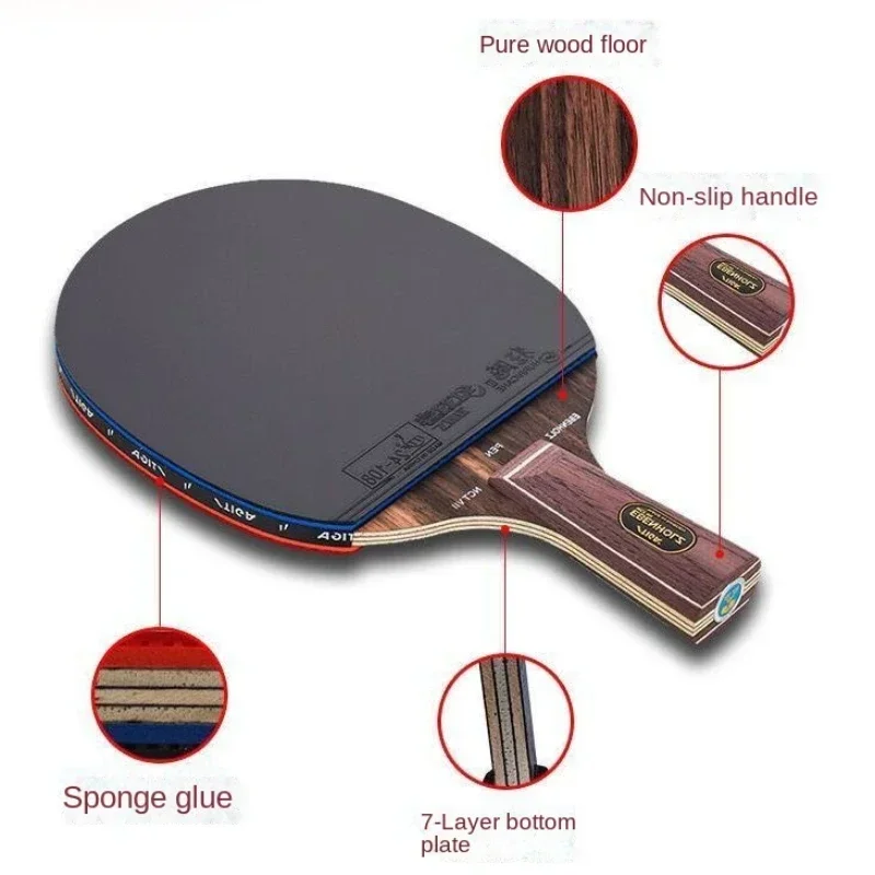 Professional STIGA Table Tennis Racquet Nano Carbon King Ebony 7 Metal Standard Pure Wood 7 Layer Offensive Storm Butterfly