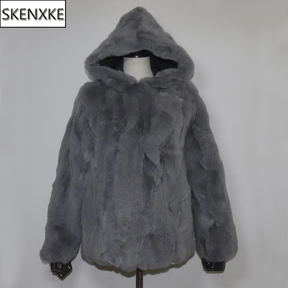 Rex Rabbit Fur Coat Winter Thick Women 100% Natural Real Rex Rabbit Fur Jacket Female Warm Soft Genuine Rex Rabbit Fur Overcoat
