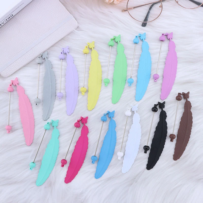 30Pcs Colorful DIY Beaded Feather Bookmark, Page Clip, Star & Butterfly Design, Student Incentive Gift