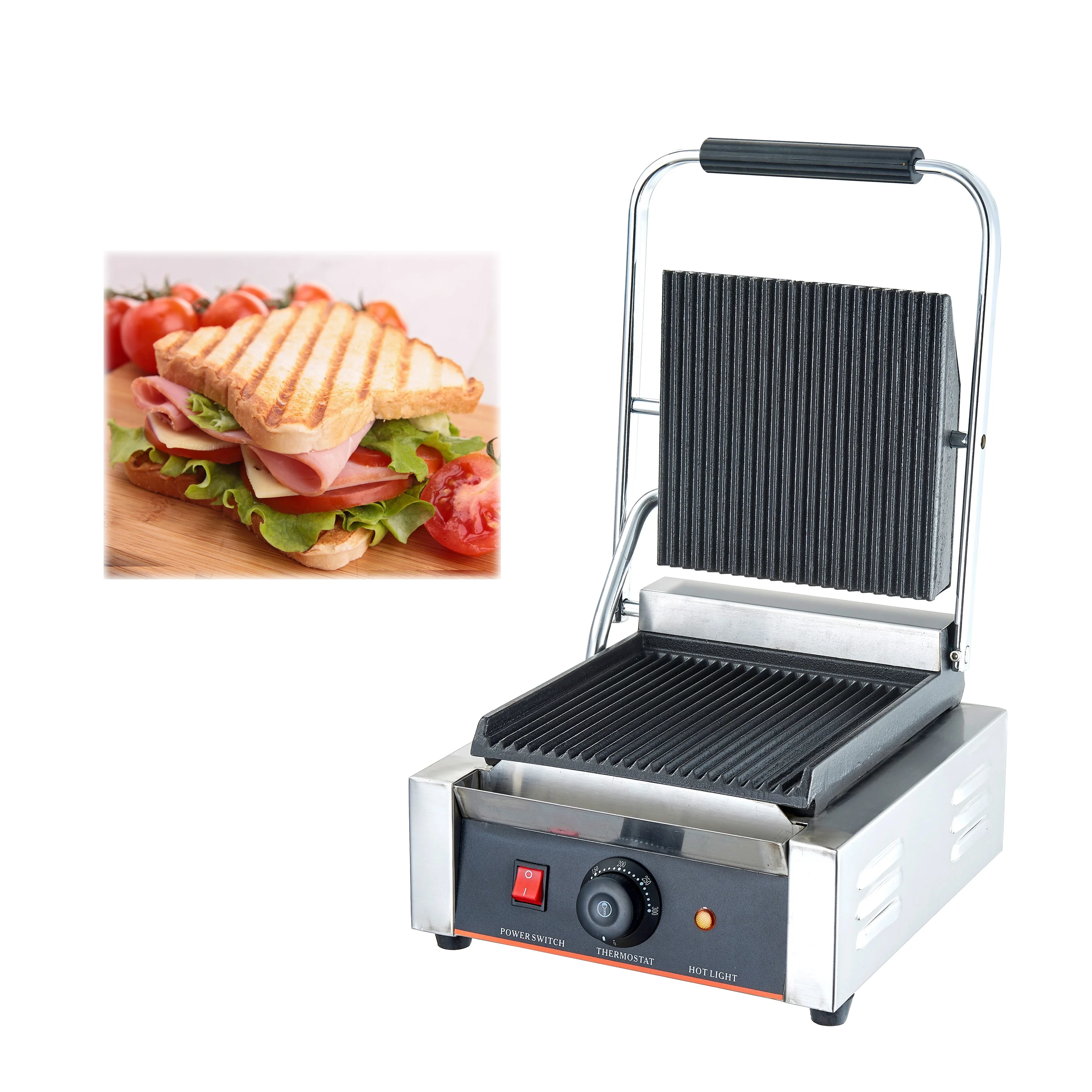 Commercial Panini Griller Digital Sandwich Making Machine For Small Business