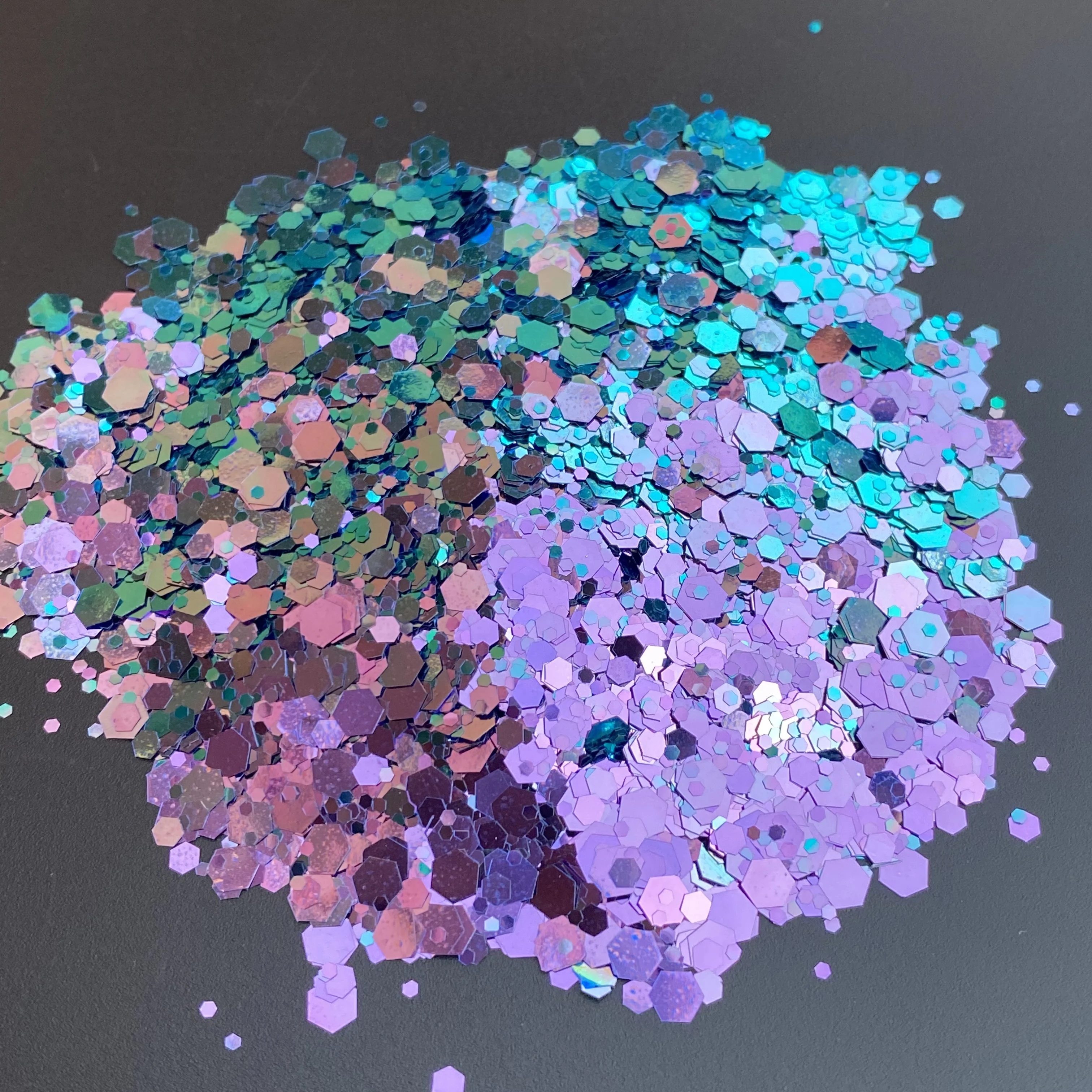 10g/Bag Rainbow Chameleon Nail Sequins Hexagon Holographic Chunky flakes Glitter for Decoration
