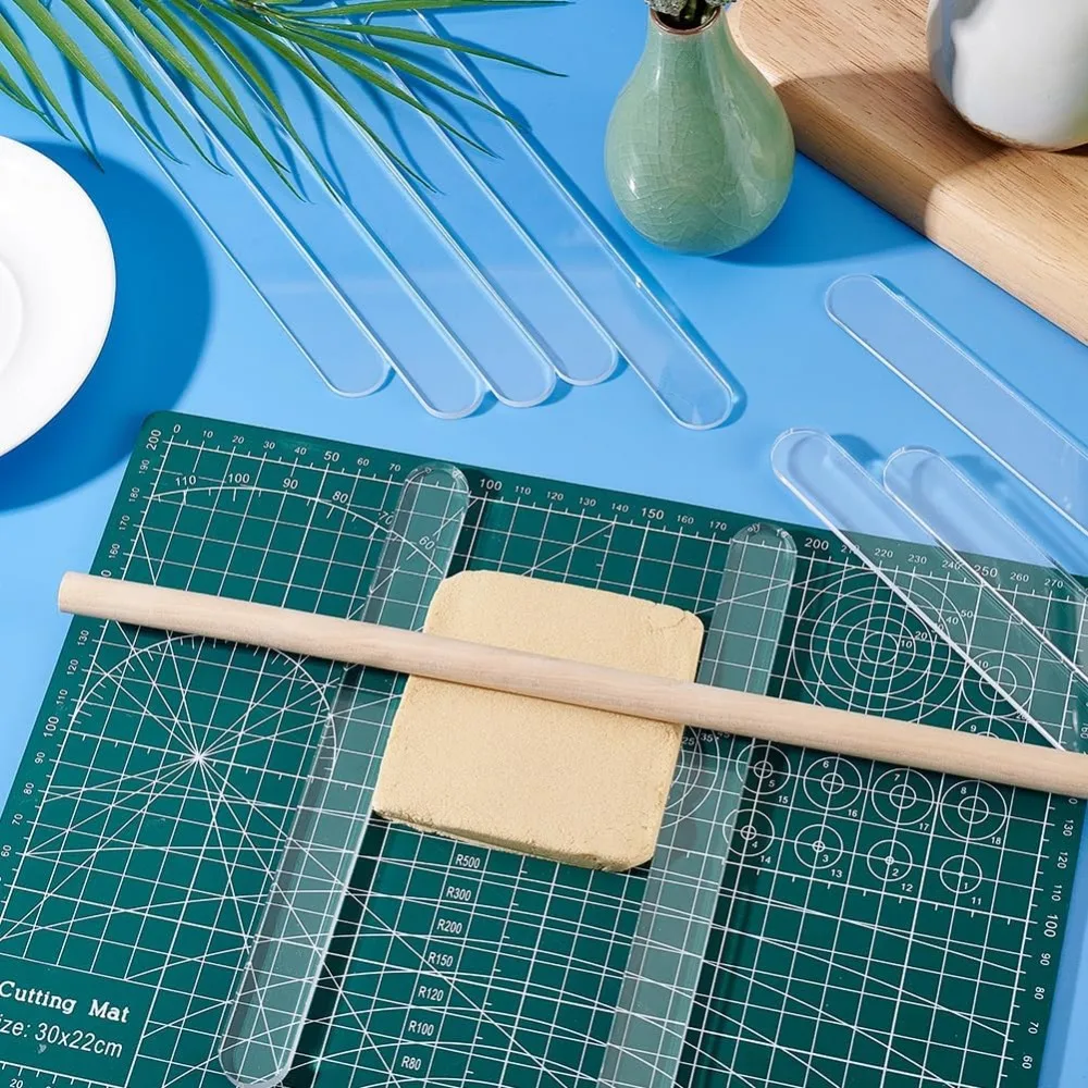 Polymer Clay Depth Guide Set 7.9x0.8 inch Acrylic Guides Stick Set 2/3/4/5/6mm Thick Depth For Polymer Clay polymer clay tools clay sculpting tools clay craft tool