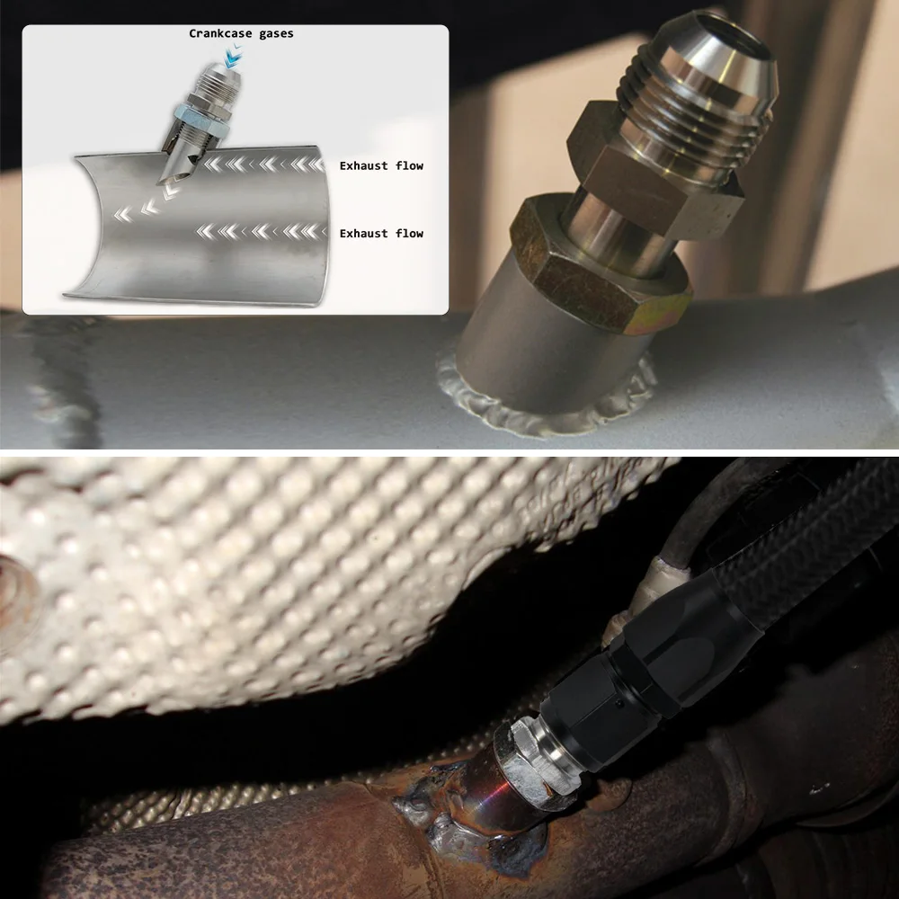 LZONE-Stainless Steel Exhaust Vacuum E-VAC Scavenger Kit includes T304 SS E-VAC fitting JR-ESS01 exhaust vacuum kit