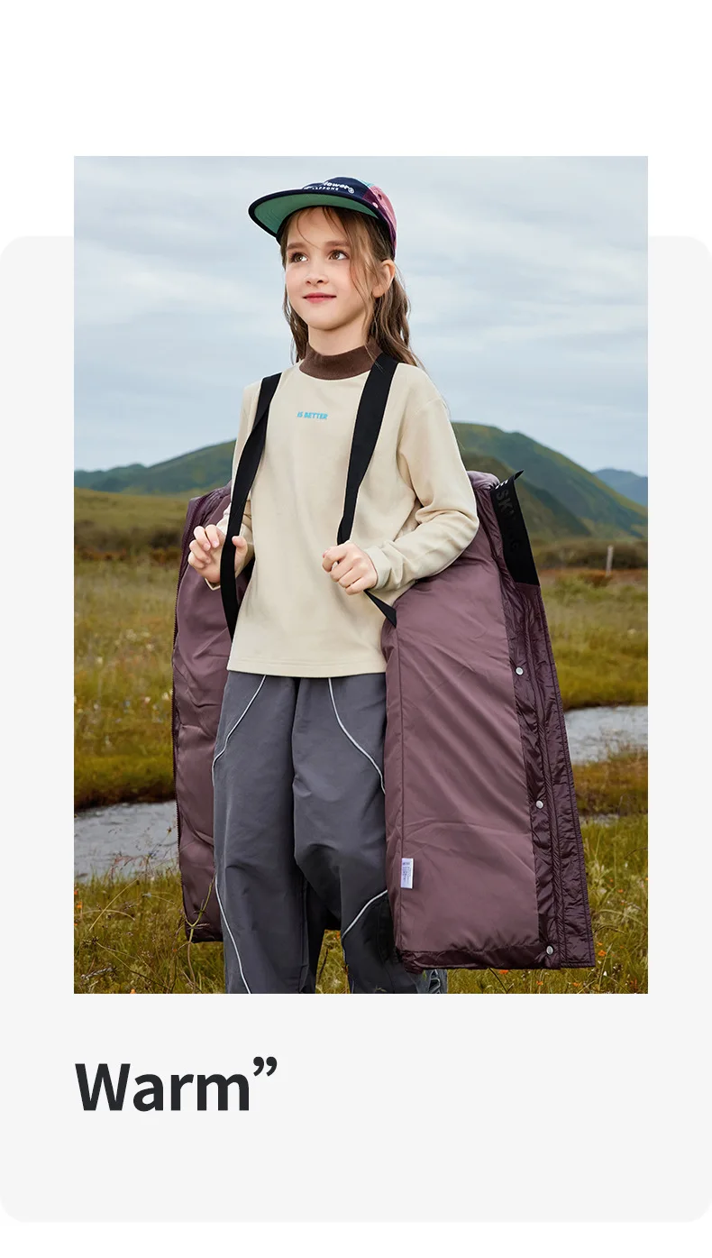 OLEKID Winter-Daunenjacke für Mädchen, 80 % weiße Entendaunen, dick, warm, lang, für Teenager, Jungen, Mantel, 6–14 Jahre, Kinder, Jungen, Parkas, Oberbekleidung – Detail 5