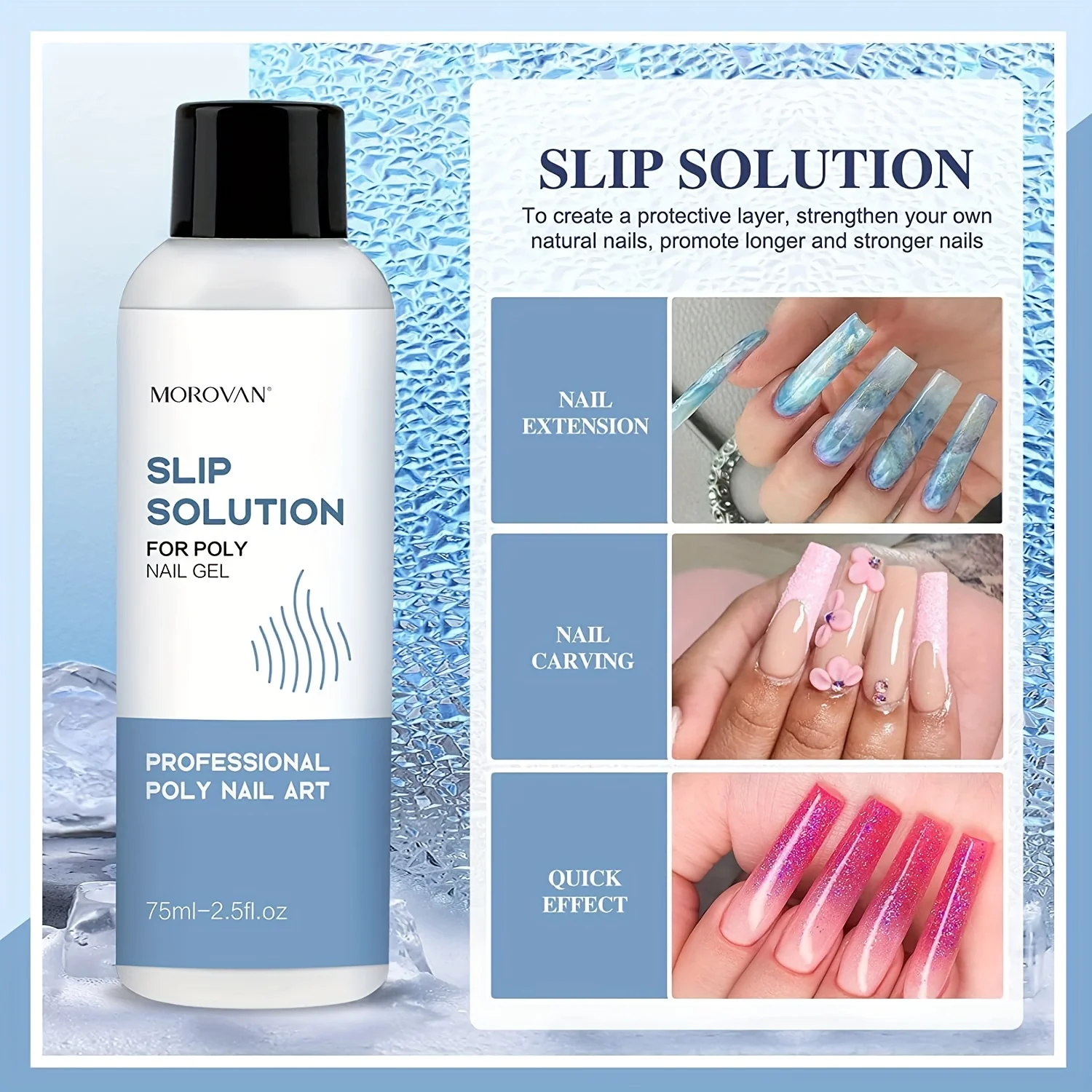 Morovan Poly Gel Slip Solution 150ml Poly Nail Gel Liquid Slip