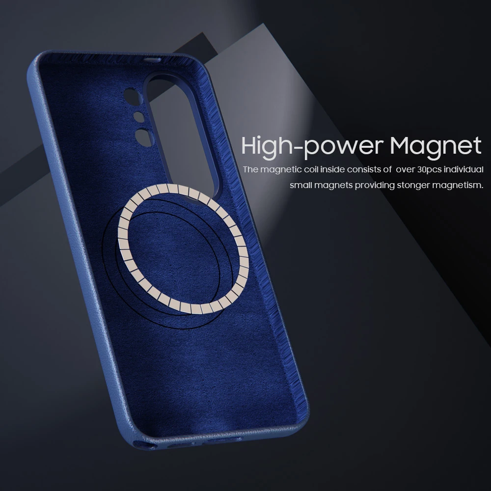 Premium Genuine Leather Protective Case - Strong Magnetic, Soft Touch, Shockproof Back Shell