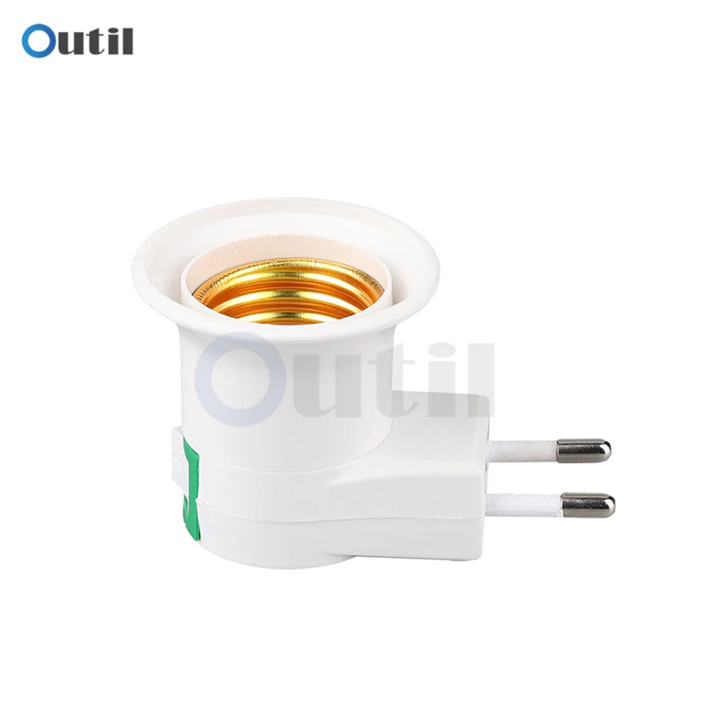 E27 LED Light Socket To EU Plug Holder Adapter Converter 220V ON/OFF 1PC For Bulb Lamp Home Decoration