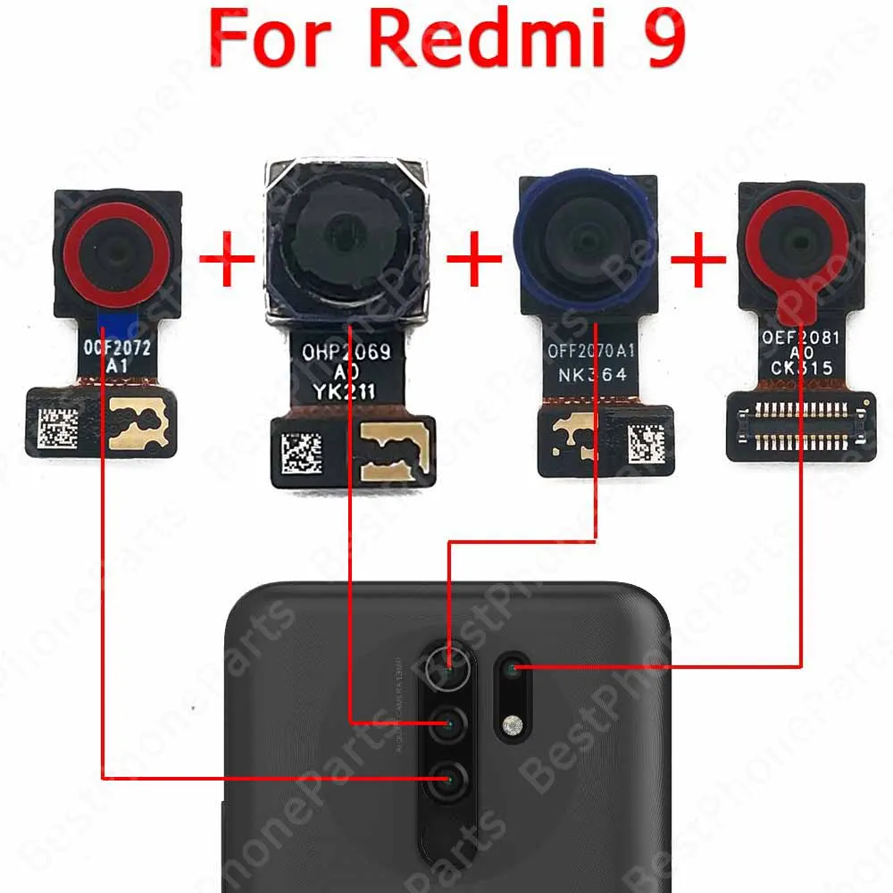Xiaomi Redmi 9 9a 9c 9t用リアカメラ,カメラモジュール,リアビュー