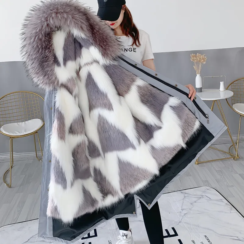 

Wool Coat, Women's New Parka, Autumn and Winter, Medium Long Imitation Fox Hair, Detachable Inner Bladder, Fur Coat