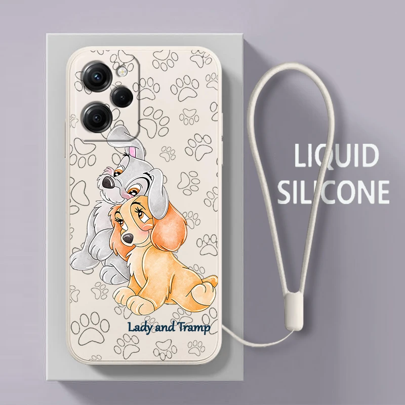 Lady And The Tramp Cute Per Xiaomi Poco M6 X5 M5 C40 M4 X4 F4 C40 X3 Nfc F3 Gt M4 M3 Pro X2 4G 5G Liquid Rope Phone Case Fundas