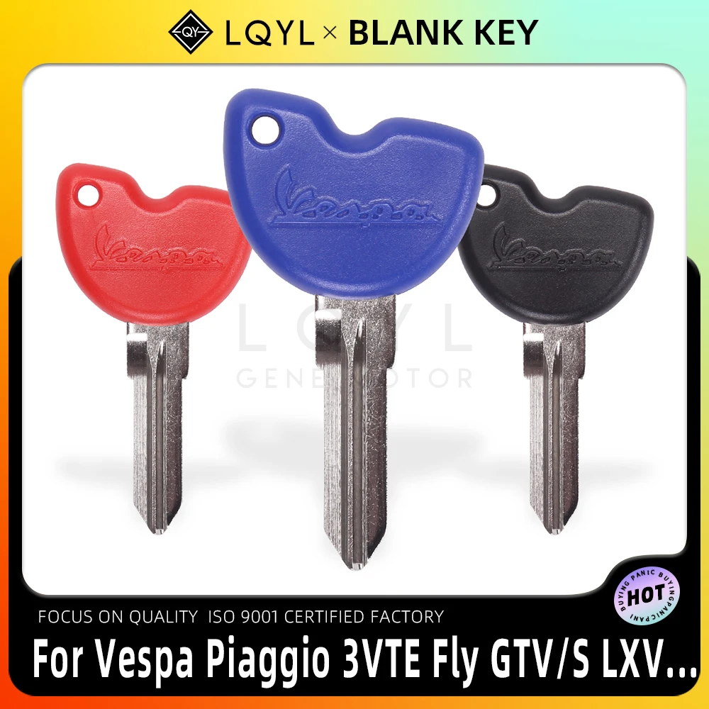 Motorcycle Keys Blank Replace For Vespa Piaggio 3VTE Fly 125 200 250 300 GTV LXV150 GTV250 GTS GTS250 GTS300 ie