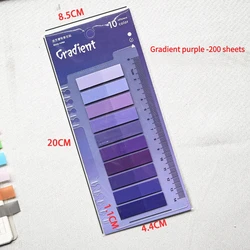Colorful Transparent Index Memo Pads - Self - Adhesive Sticky Notes for Office & School Use (200 Sheets) (Gradient purple)