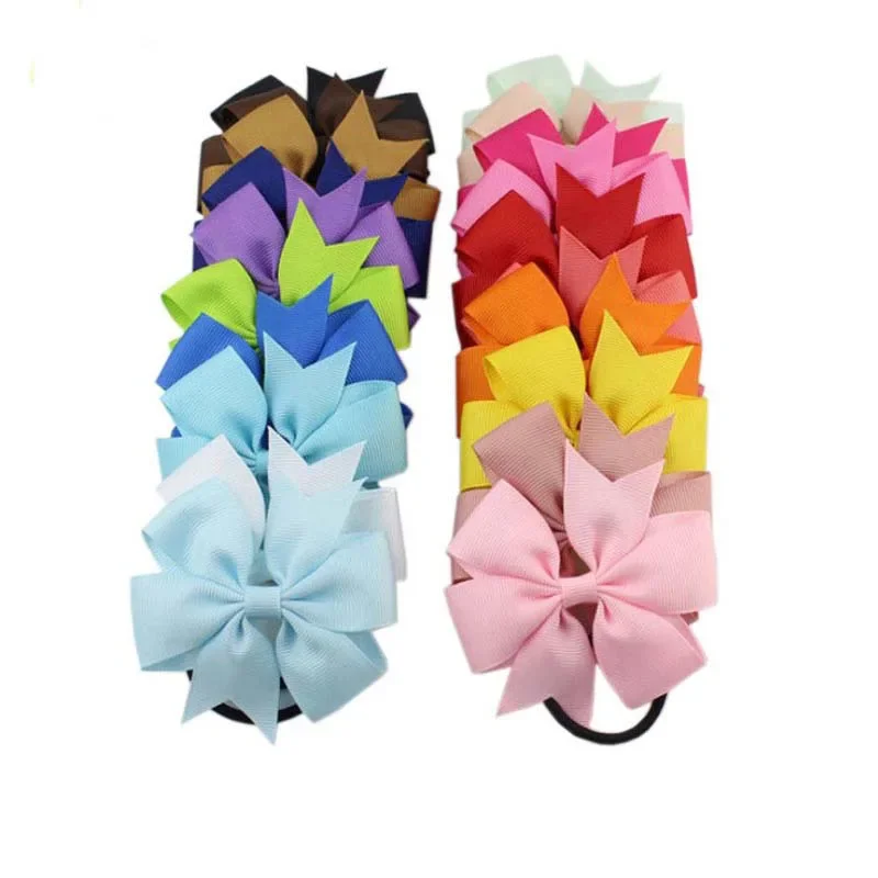 Elastic Hairband with 3 Knot and Floral Ribbon Accents - Handmade Girls' Party Hair Accessory