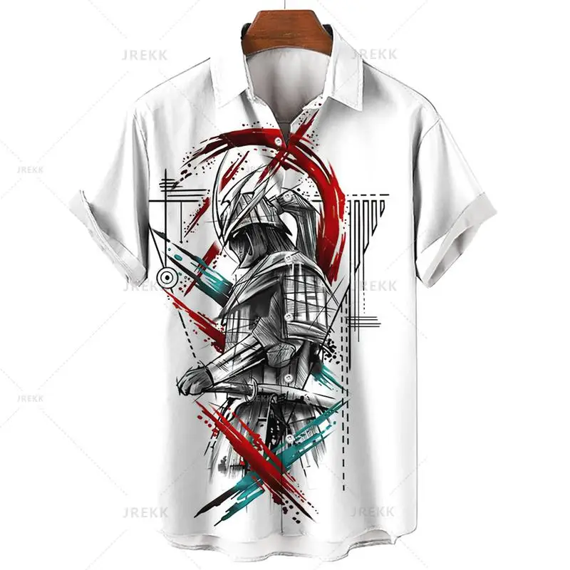 thumbnail image 1 of Nuevas camisas japonesas para hombres, camisas hawaianas, ropa de samurái fantasma en 3D, camisetas de manga corta, ropa de calle Harajuku, ropa de verano para hombre, 1 of 4