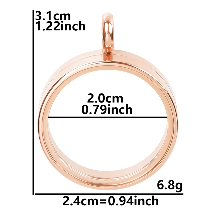 High-Quality Stainless Steel Round Glass Coin Bezel Photo Locket Pendant