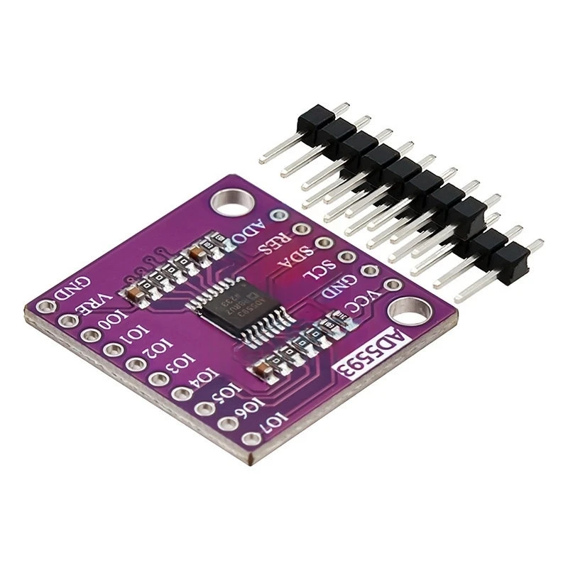 Das AD5593-Konvertermodul ADC/DAC kann mit einem 12-Bit-Analog-Digital-Wandler und 8 Kanälen konfiguriert werden.
