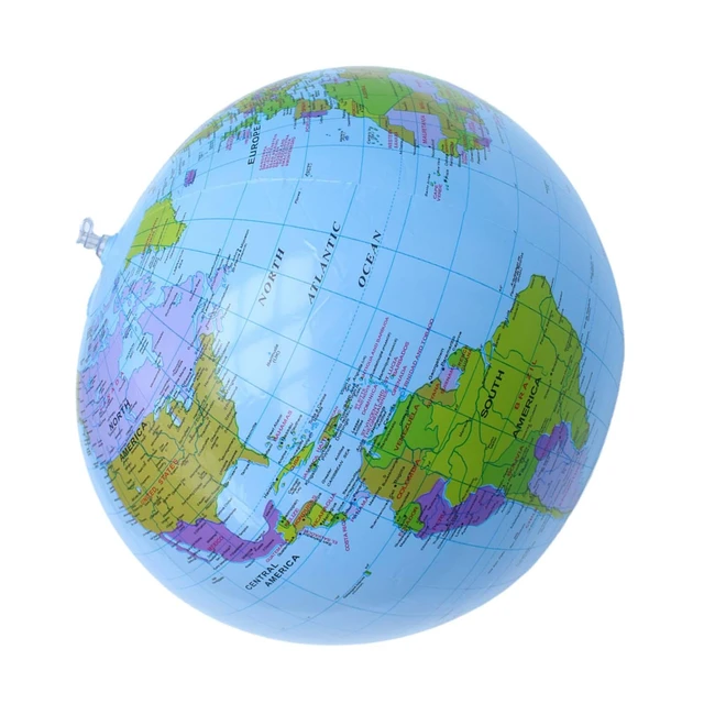  Inflatable Globe Blow Up Globe World Map Atlas Ball Earth Map  Blow Up Ball 40cm : Toys & Games