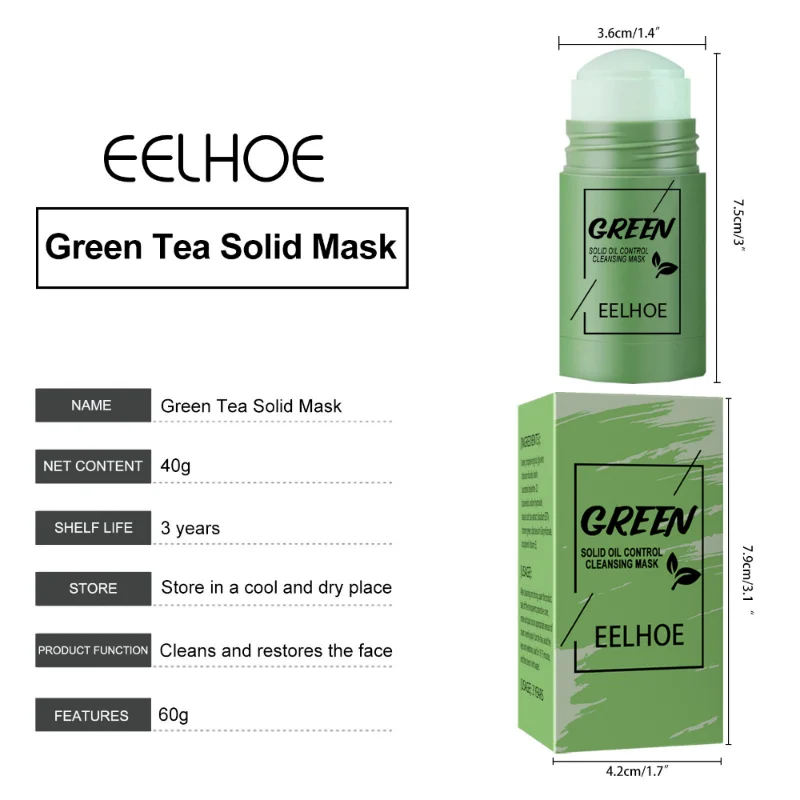 Green Tea Solid Face Cleansing Mask Stick Shopping Pitstop