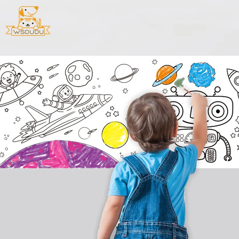 Coloring Roll for Children Kids Nursery Painting Paper Painting, Drawing &  Art Supplies Graffiti Drawing Art Paper for Preschool - AliExpress