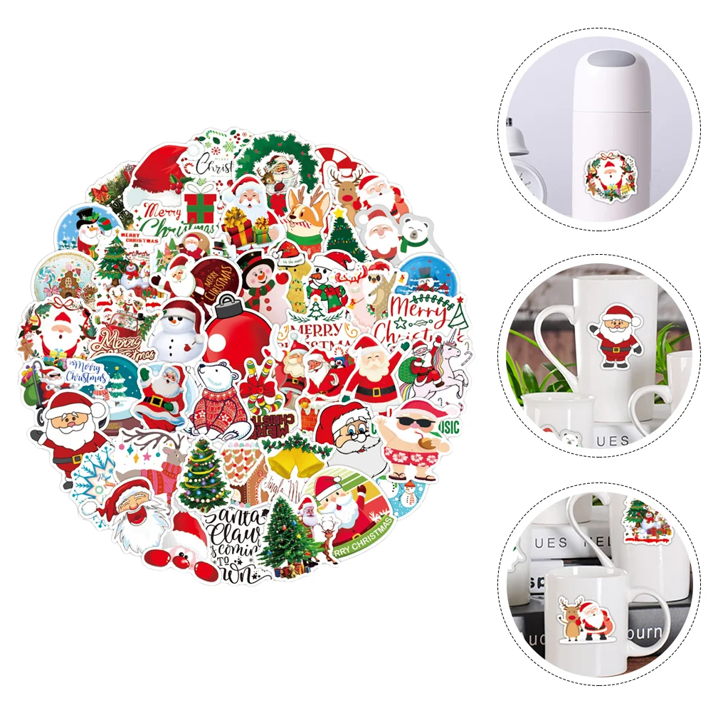 

200 Pcs Christmas Stickers Waterproof Luggage Travel Case Car Decorate Pvc Cup Child Gift Cartoon Bottle