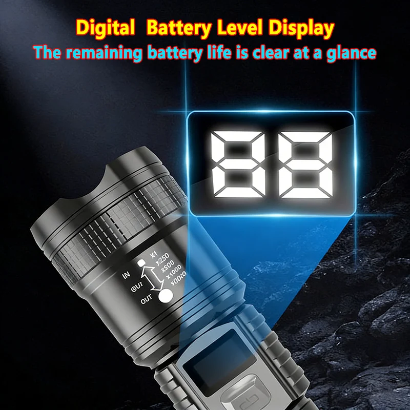 Ultra-Bright Rechargeable LED Tactical Flashlight - Long Range, Waterproof Torch for Outdoor Adventures & Emergencies