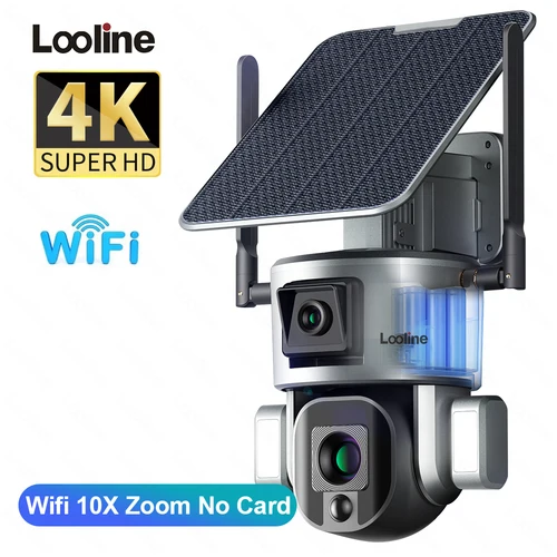 UHD 4K 8MP 태양열 카메라 야외 4G/Wifi 카메라, 방수 등급 IP66 휴머노이드 보안 추적 카메라 PTZ 감시 CCTV 캠 7