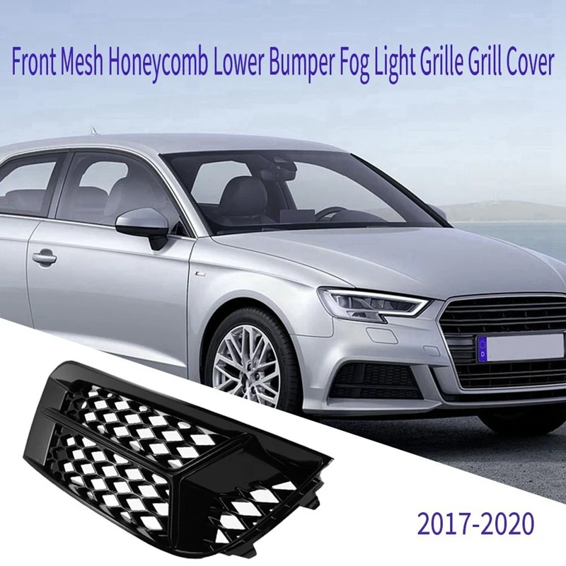 

2PCS Honeycomb Fog Light Grille Barbecue Cover Fog Light Cover Front Mesh Honeycomb Car Replacement Parts For A3 2017-2020