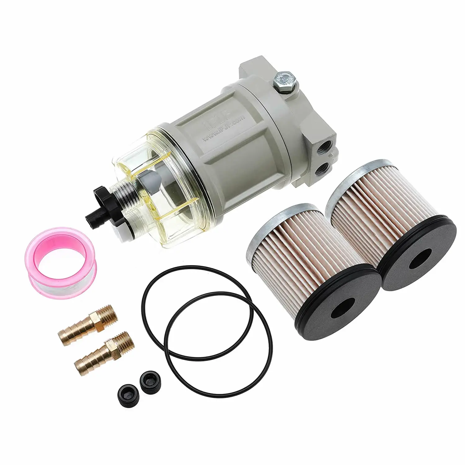 R12H (R12T Upgrade) Fuel Water Separator Marine Replaces S3240 120AT NPT ZG1/4-19 Spin-on Filter Includes 2 Fittings 2 Plugs fuel filter water separator