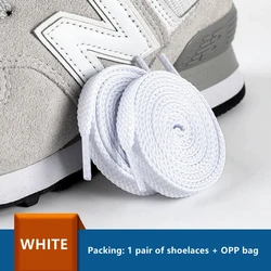 Unisex Fashionable Solid Flat Shoelaces for Casual and Sports Shoes (WHITE)
