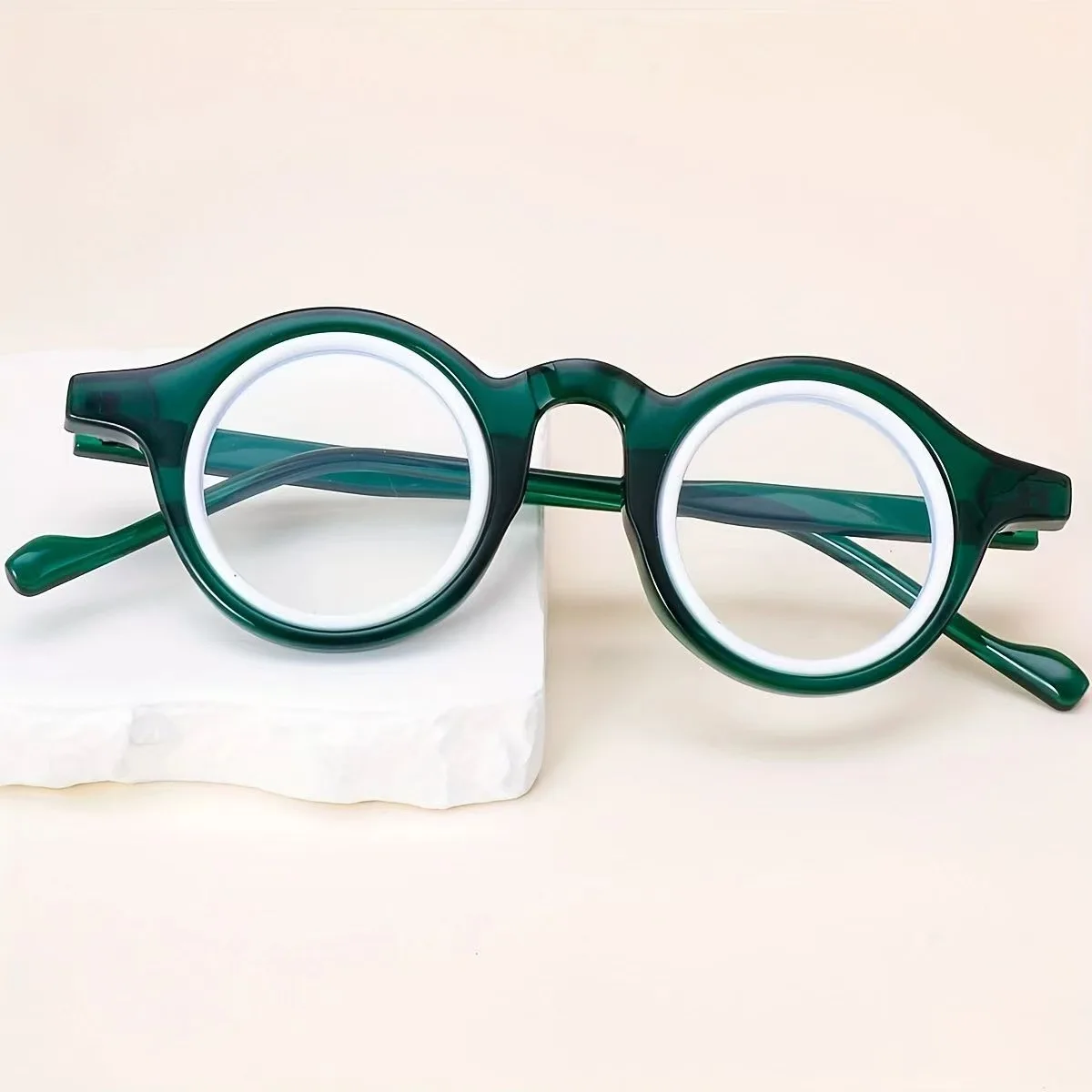 Enhanced Blue Light Blocking Round Reading Glasses for Men - High-Quality Lens Options