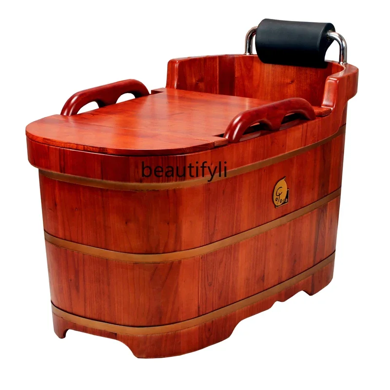 

Bath Bath Bucket Wooden Barrel Bath Barrel Solid Wood Bath Bucket Wooden Barrel Adult Winter Bath Barrel