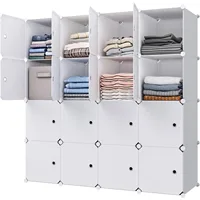 Large Cube Storage 1418 Depth Cube 16Cubes Organizer Shelves Clothes Dresser Closet Storage Organizer Cabinet Shelving Bookshelf 1