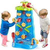 Kids Waterfall Water Table , Double-Sided Water Sand Table for Boys Girls, Outdoor Toys Age 3-8, Activity Table Summer Toys 2