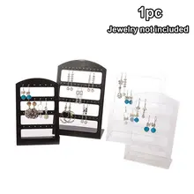 

48 Hole Stud Earring Stand Acrylic Transparent Showcase Jewelry Organizer For Earrings Organizer Necklaces Jewelry Counter