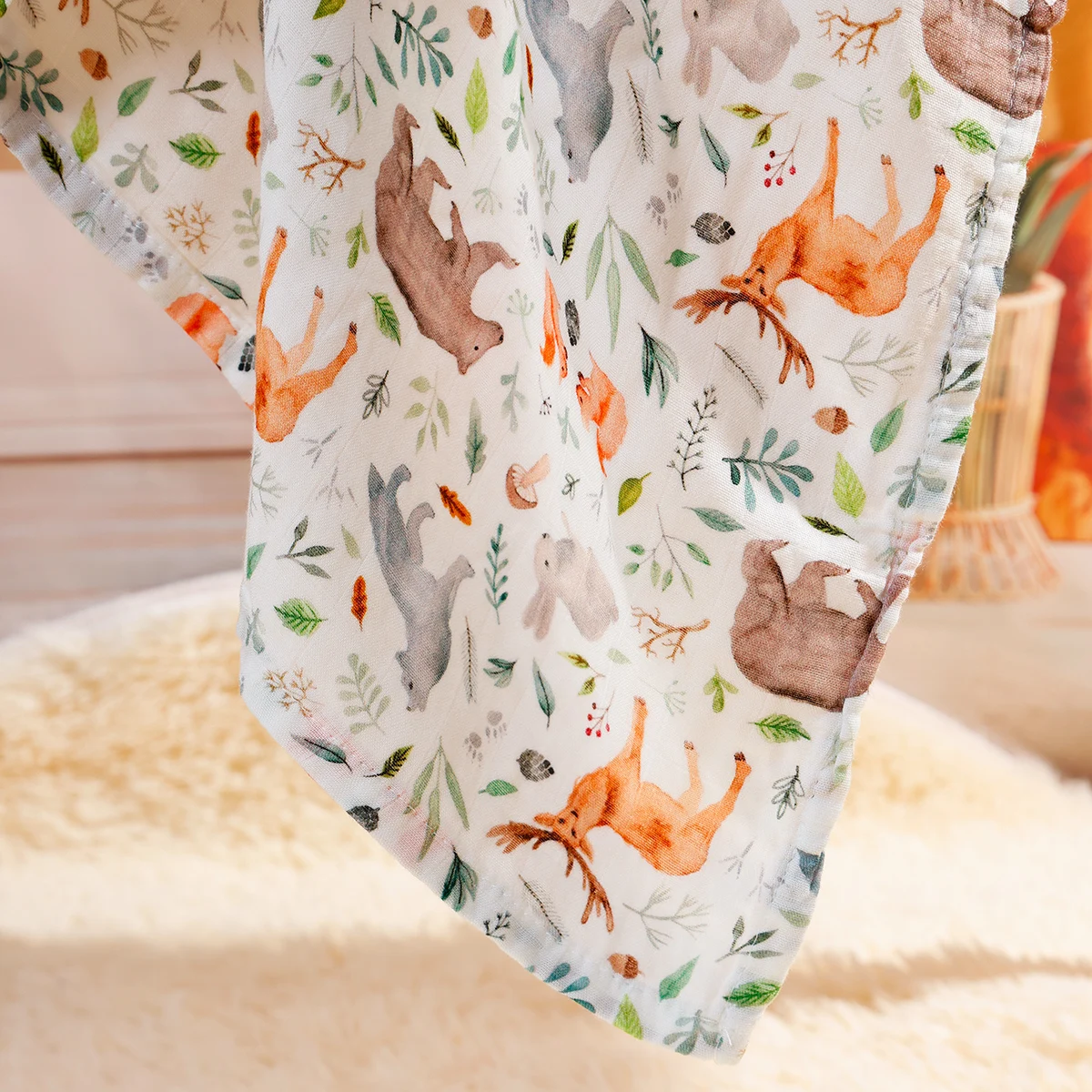 Happy Flute Muslin Cotton Baby Swaddles Soft Newborn Blankets Bath Gauze Infant Wrap Sleepsack Strolle Cover Comfortable Blanket
