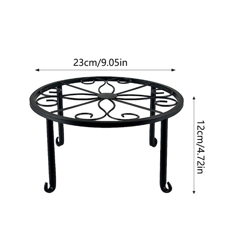 Elegant Cast Iron Plant Stand - Vintage Metal Flower Pot Holder