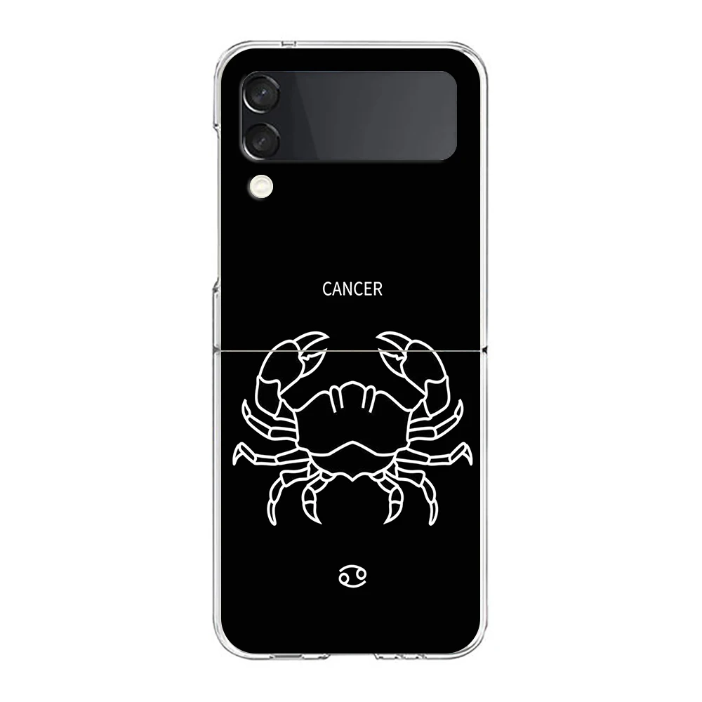 Zodiac-Inspired Clear Hard Folding Phone Case with PC Bumper