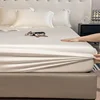 3pcs/set 100% Bamboo Bed Sheet Set 1pc Elastic Fitted Sheet 2pcs Pillowcase Cooling Bedsheet Bed Linen Anti-Slip Mattress Cover 3